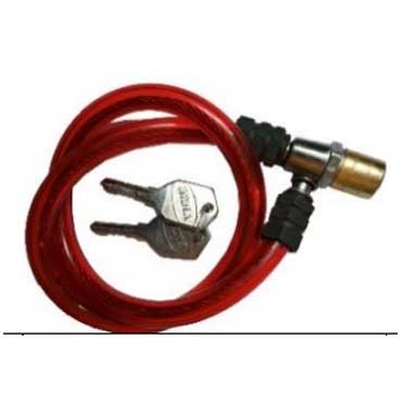 Bicycle Wire Lock BSC 888 Spiral With Brass Cap And Tumbler, BSC