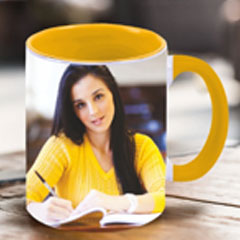 Yellow Two Tone Personalised Ceramic Mug, Redmoments